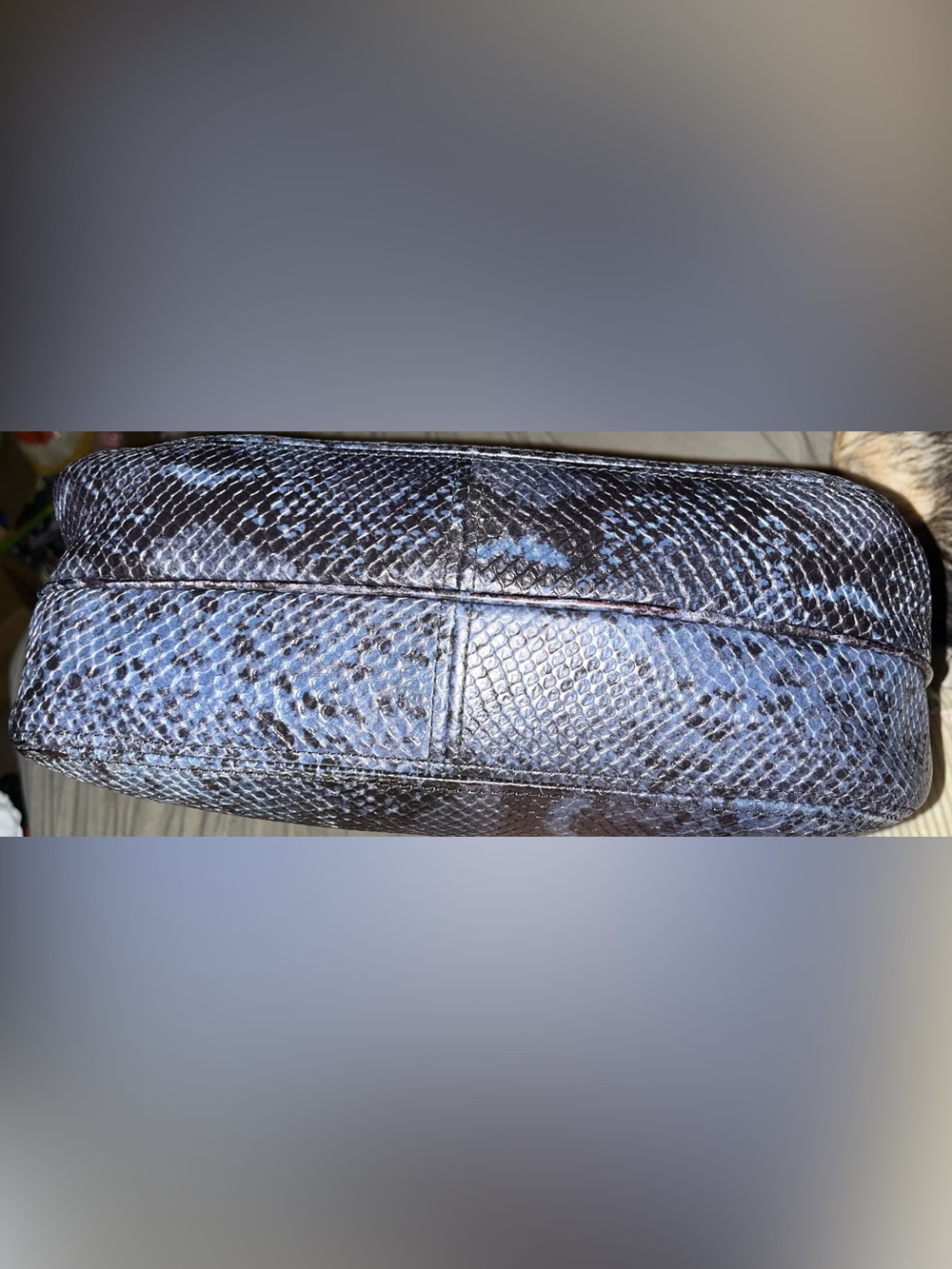 Furla EUC Snake-Embossed Hobo with Gold Hardware - Picture 4 of 8